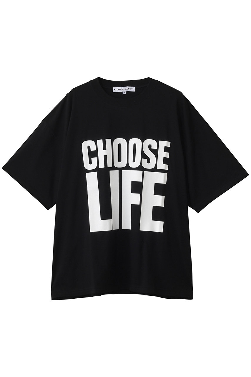 KATHARINE HAMNETT 【UNISEX】オーガニック スローガン ビッグTシャツ (ブラック, S) キャサリン・ハムネット ELLE SHOP