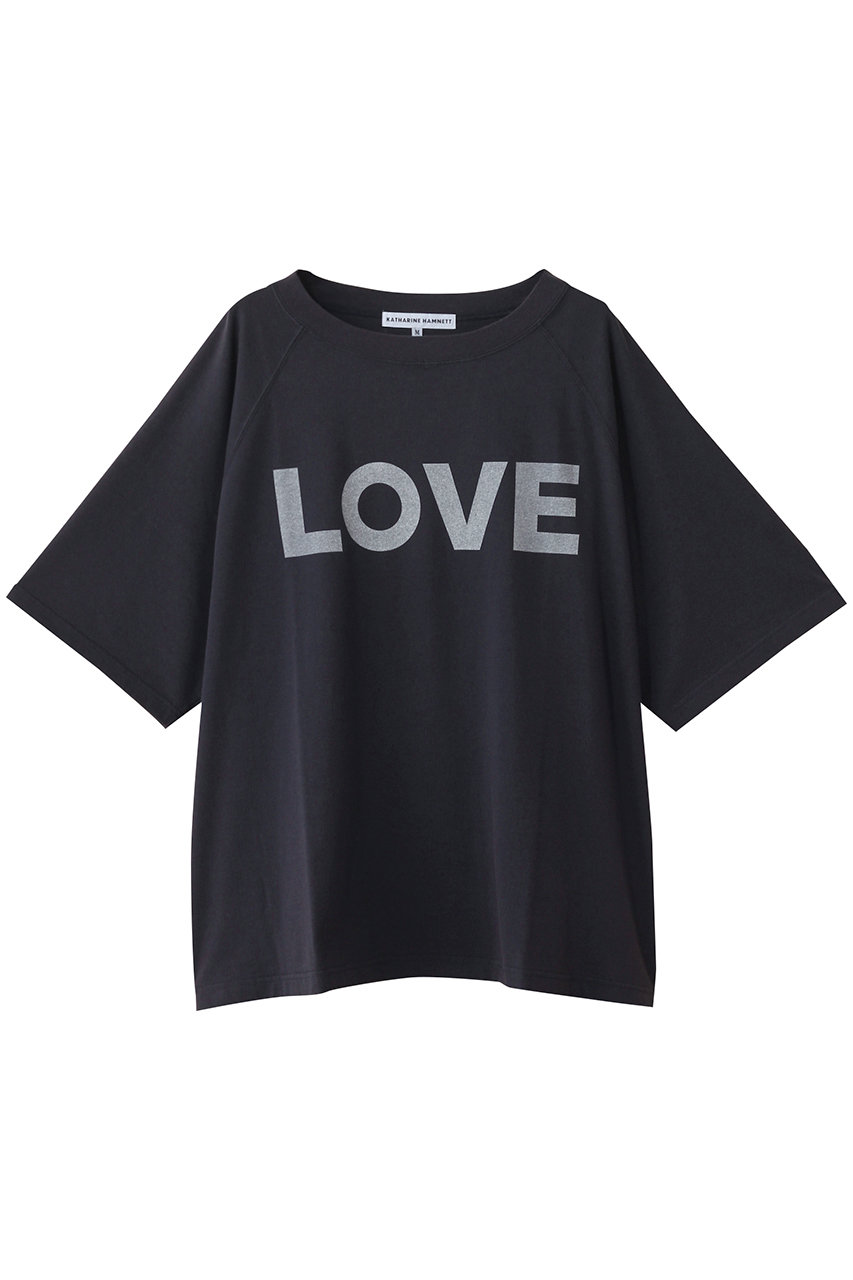 キャサリン・ハムネット/KATHARINE HAMNETTの【UNISEX】ハーフスリーブ ウォッシュド スローガンTシャツ(ブルーグレー/25A-KHT-01)