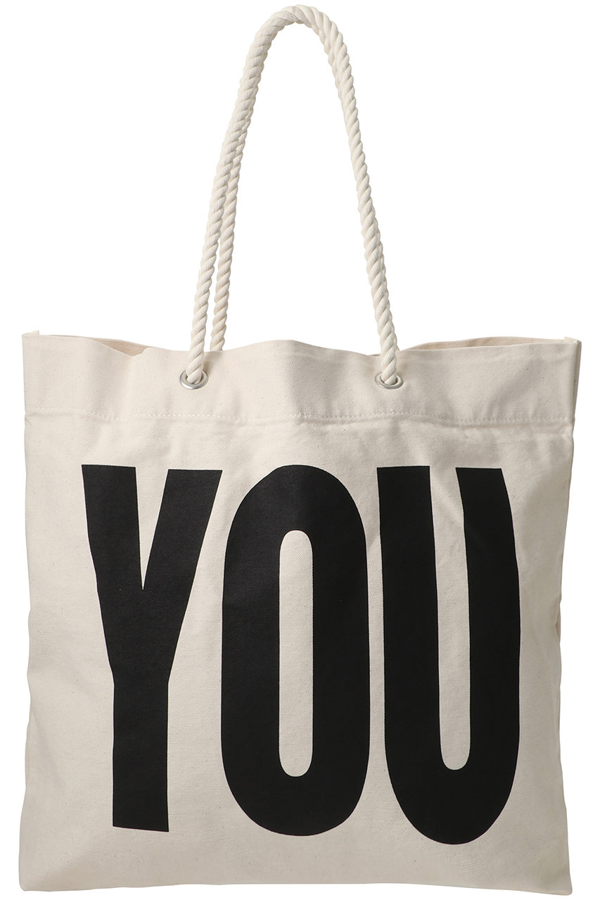 KATHARINE HAMNETT 【UNISEX】【KATHARINE HAMNETT×HYAKU】コラボレーションスローガン トートバッグ (オフホワイト(YOU), F) キャサリン・ハムネット ELLE SHOP KATHARINE HAMNETT 【UNISEX】【KATHARINE HAMNETT×HYAKU】コラボレーションスローガン トートバッグ (オフホワイト(YOU), F) キャサリン・ハムネット ELLE SHOP