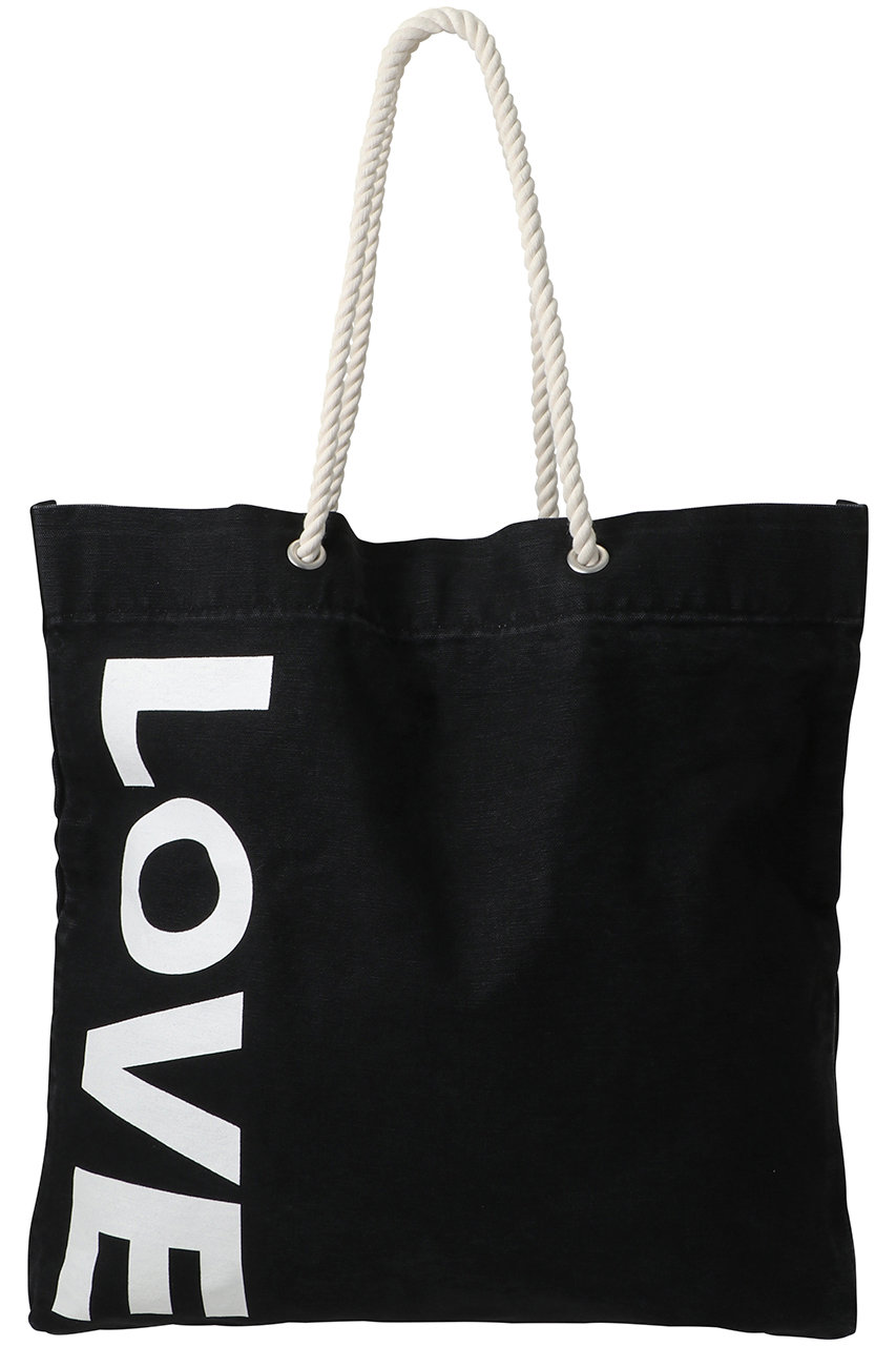 KATHARINE HAMNETT 【UNISEX】【KATHARINE HAMNETT×HYAKU】コラボレーションスローガン トートバッグ (ブラック(LOVE), F) キャサリン・ハムネット ELLE SHOP KATHARINE HAMNETT 【UNISEX】【KATHARINE HAMNETT×HYAKU】コラボレーションスローガン トートバッグ (ブラック(LOVE), F) キャサリン・ハムネット ELLE SHOP