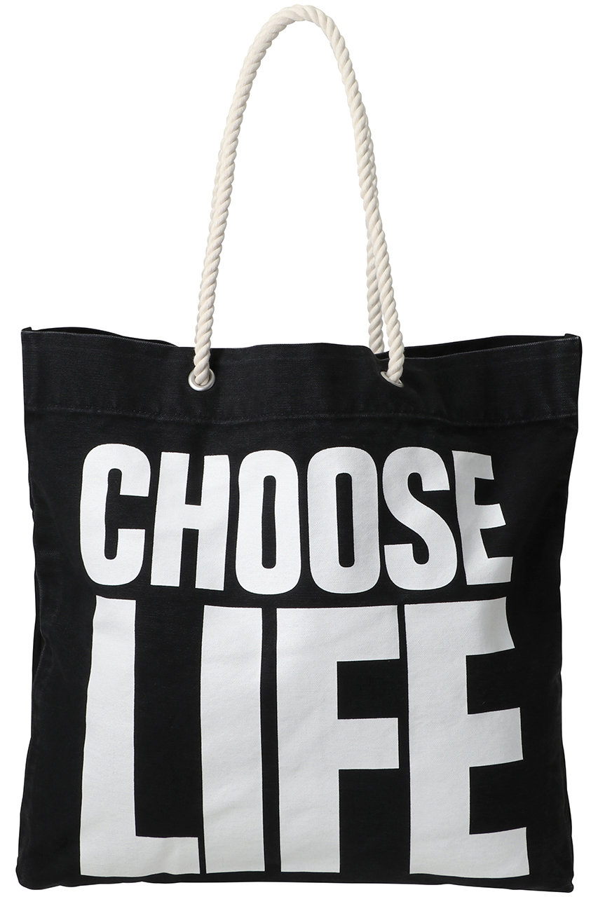 KATHARINE HAMNETT 【UNISEX】【KATHARINE HAMNETT×HYAKU】コラボレーションスローガン トートバッグ (ブラック(CHOOSE LIFE), F) キャサリン・ハムネット ELLE SHOP KATHARINE HAMNETT 【UNISEX】【KATHARINE HAMNETT×HYAKU】コラボレーションスローガン トートバッグ (ブラック(CHOOSE LIFE), F) キャサリン・ハムネット ELLE SHOP