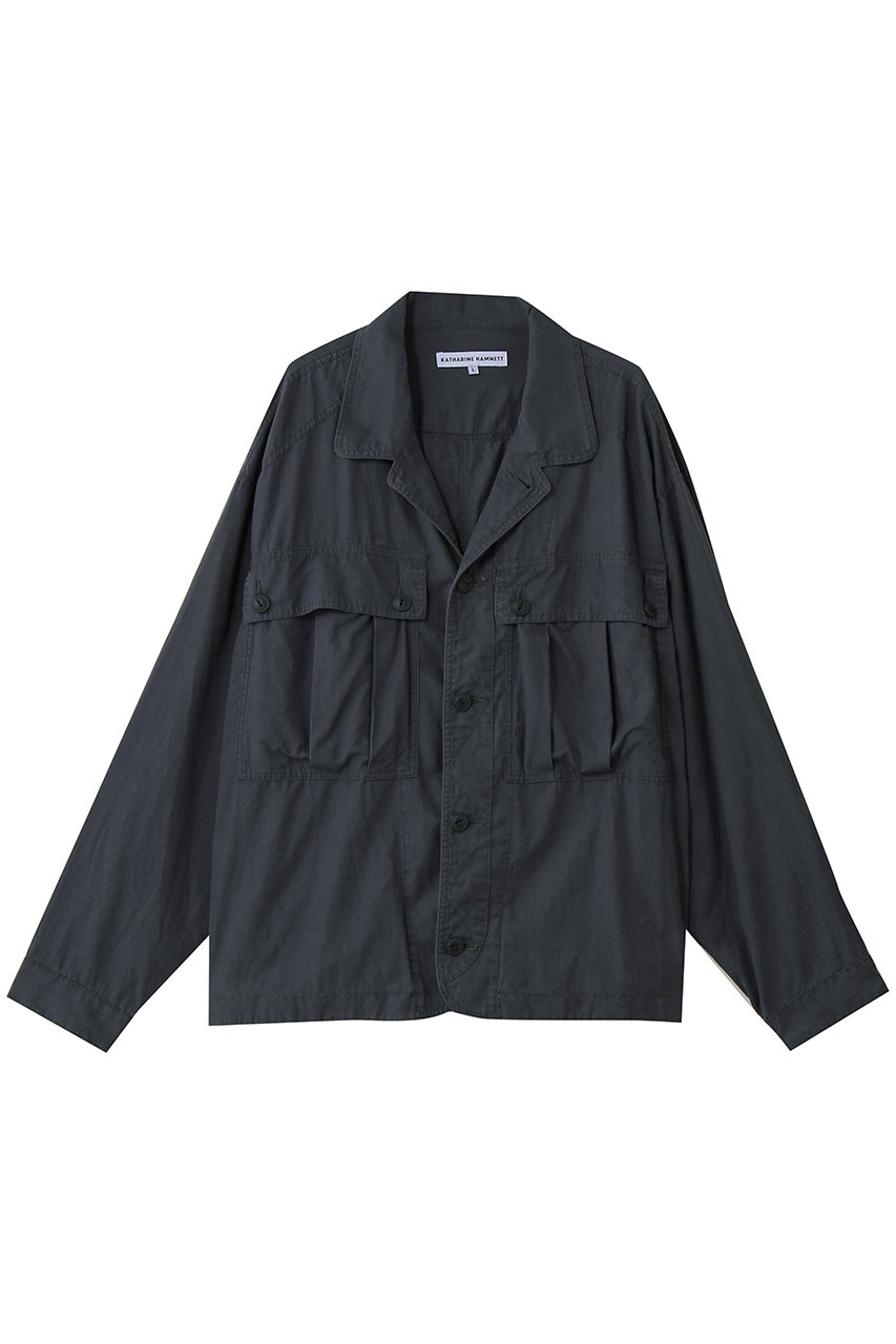 キャサリン・ハムネット/KATHARINE HAMNETTの【UNISEX】テンセルコットンビッグカーゴシャツジャケット(ネイビー/26S-KHSB-02)