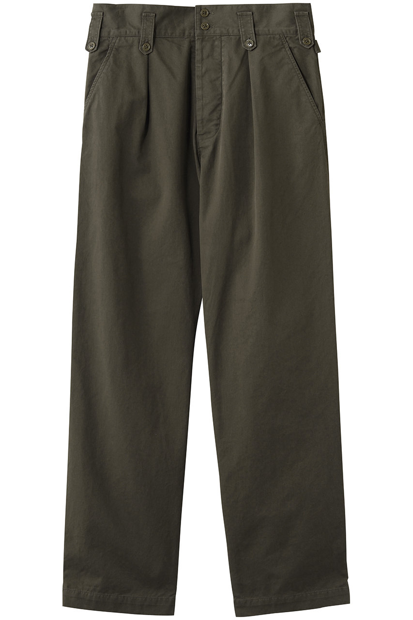 キャサリン・ハムネット/KATHARINE HAMNETTの【UNISEX】オーガニックチノワンプリーツワイドパンツ(オリーブ/26S-KHP-90)