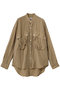 【UNISEX】アセテートパラシュートバンドカラーシャツ キャサリン・ハムネット/KATHARINE HAMNETT キャメルベージュ