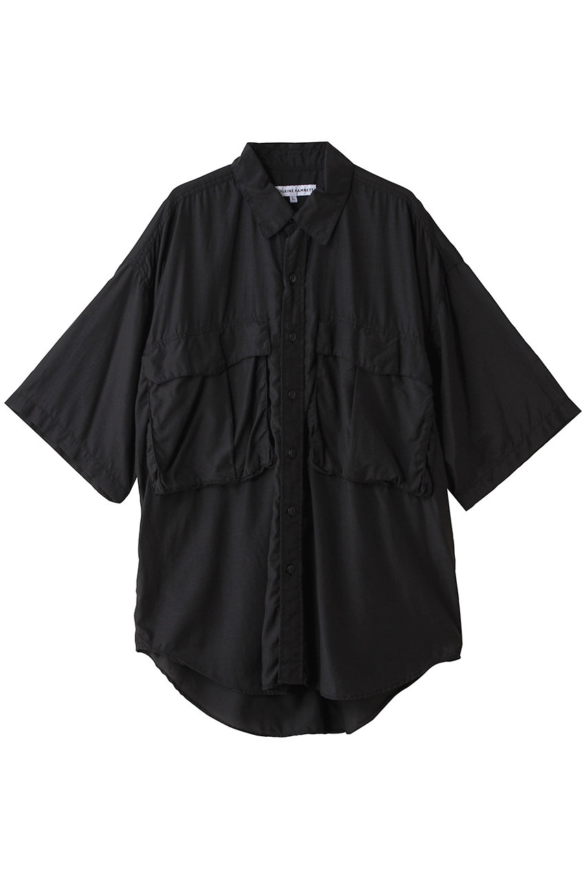 キャサリン・ハムネット/KATHARINE HAMNETTの【UNISEX】ハーフスリーブドシャツ(ブラック/24S-KHS-52)