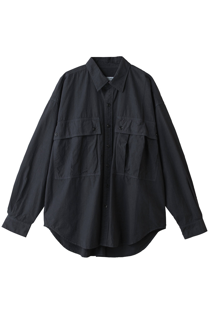 キャサリン・ハムネット/KATHARINE HAMNETTの【UNISEX】オーガニックコットンワークシャツジャケット(ネイビー/23S-KHJK-04)