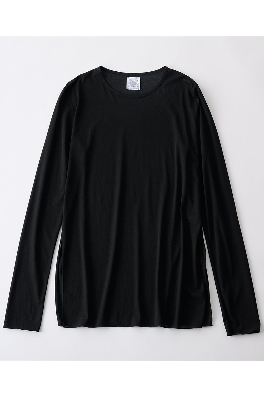 グッド ピープル グッド ステッチング グッド プロダクト/GOOD PEOPLE GOOD STITCHING GOOD PRODUCTのクルーネック ロングスリーブ Tシャツ(ブラック/02-01-1752)