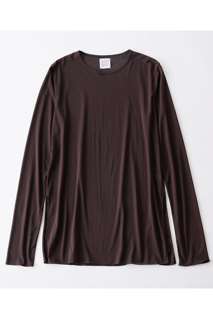グッド ピープル グッド ステッチング グッド プロダクト/GOOD PEOPLE GOOD STITCHING GOOD PRODUCTのクルーネック ロングスリーブ Tシャツ(グレーブラウン/02-01-1752)