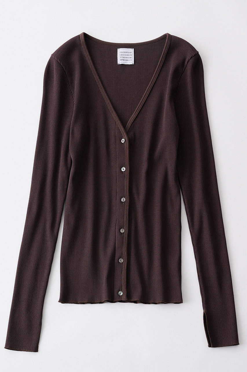 グッド ピープル グッド ステッチング グッド プロダクト/GOOD PEOPLE GOOD STITCHING GOOD PRODUCTのVネック ロングスリーブ カーディガン(グレーブラウン/02-01-1268)