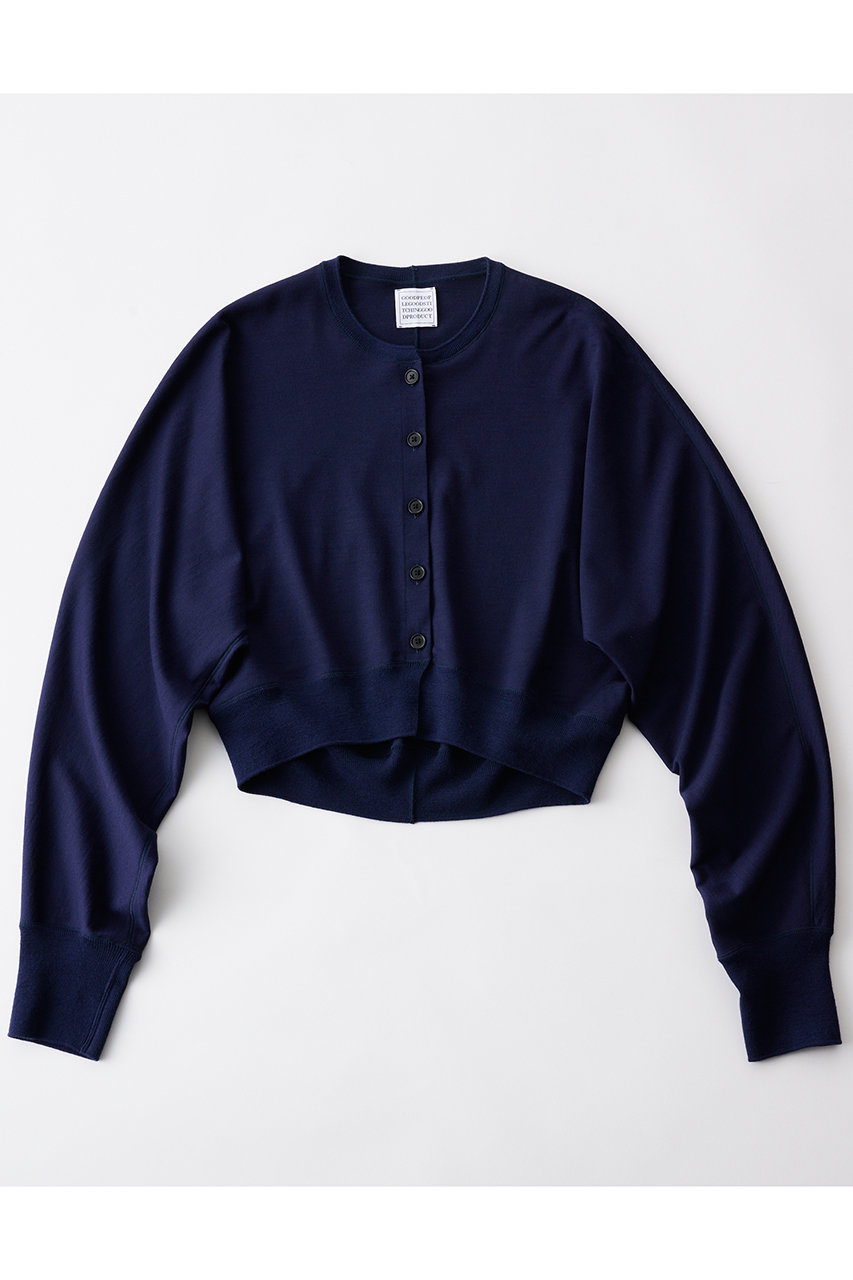 グッド ピープル グッド ステッチング グッド プロダクト/GOOD PEOPLE GOOD STITCHING GOOD PRODUCTのドルマンスリーブ クロップド ニット カーディガン(ダークパープルネイビー/02-01-1772)