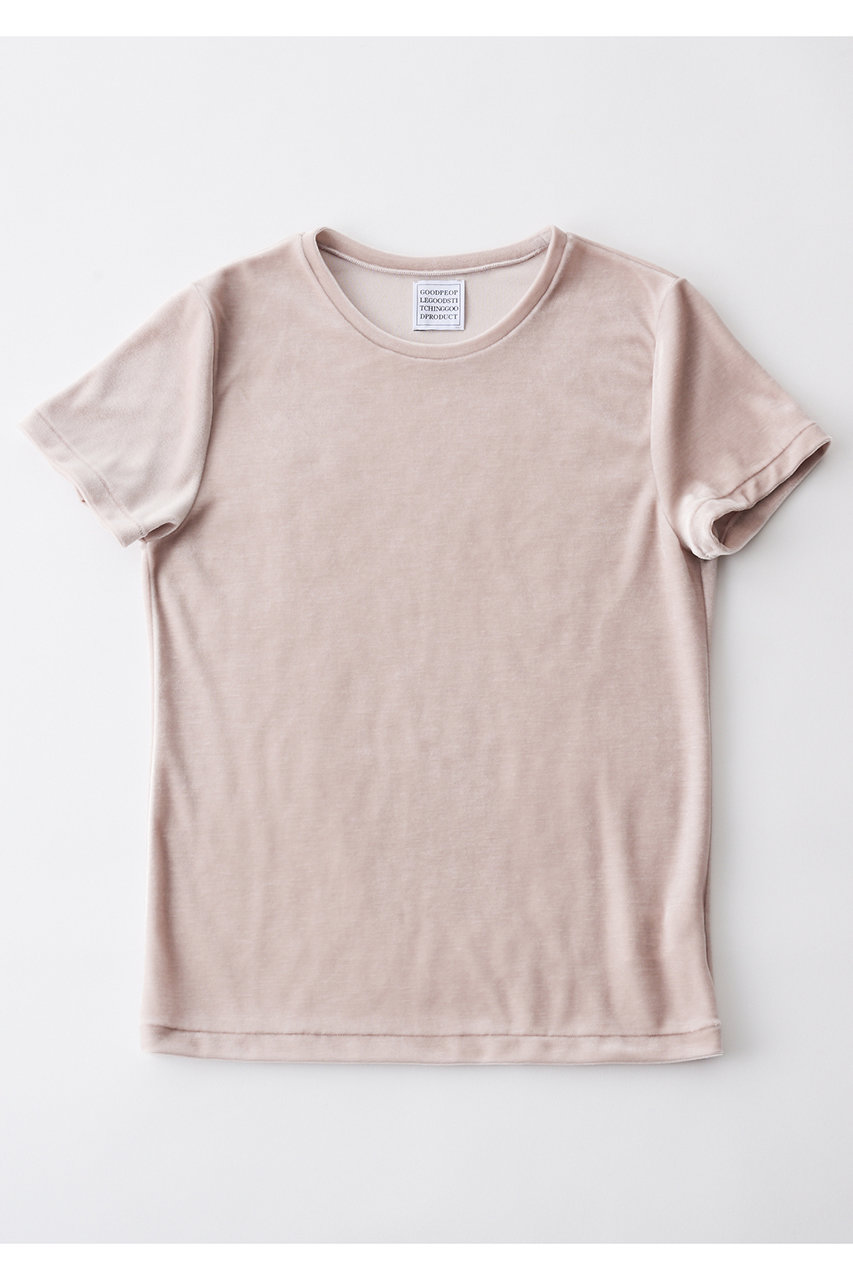 グッド ピープル グッド ステッチング グッド プロダクト/GOOD PEOPLE GOOD STITCHING GOOD PRODUCTのベロアクルーネック ショートスリーブTシャツ(ベージュ/02-01-1775)