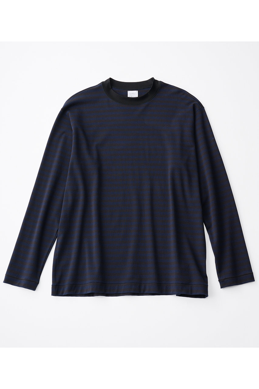 グッド ピープル グッド ステッチング グッド プロダクト/GOOD PEOPLE GOOD STITCHING GOOD PRODUCTの【UNISEX】クルーネック ロングスリーブ Tシャツ(ブラック×ネイビー/01-01-1281)