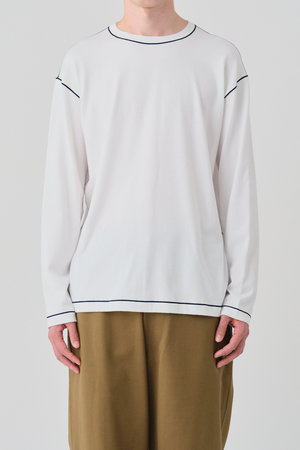 【MEN】Color Stitch クルーネック ロングスリーブ Loopback Jersey