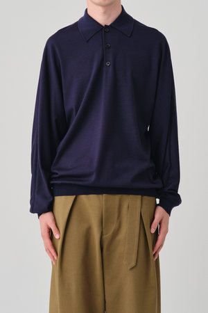 グッド ピープル グッド ステッチング グッド プロダクト/GOOD PEOPLE GOOD STITCHING GOOD PRODUCTの【MEN】Reduced Collar ドルマンスリーブ ニット ポロ(110300/110301)