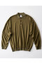 【MEN】Reduced Collar ドルマンスリーブ ニット ポロ グッド ピープル グッド ステッチング グッド プロダクト/GOOD PEOPLE GOOD STITCHING GOOD PRODUCT グレーカーキ