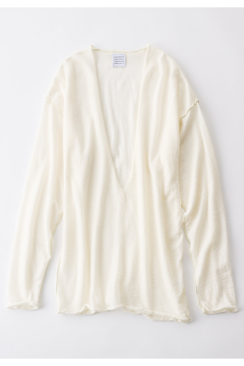 GOOD PEOPLE GOOD STITCHING GOOD PRODUCT ディープ V ネック ロング スリーブ プルオーバー ウィズ ストール (オフホワイト, S) グッド ピープル グッド ステッチング グッド プロダクト ELLE SHOP GOOD PEOPLE GOOD STITCHING GOOD PRODUCT ディープ V ネック ロング スリーブ プルオーバー ウィズ ストール (オフホワイト, S) グッド ピープル グッド ステッチング グッド プロダクト ELLE SHOP