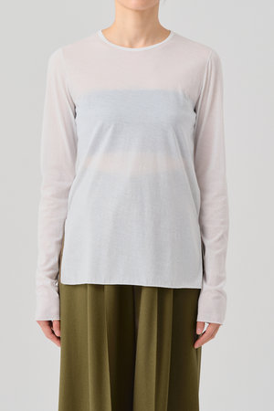 グッド ピープル グッド ステッチング グッド プロダクト/GOOD PEOPLE GOOD STITCHING GOOD PRODUCTのサイドスリット クルーネック ロングスリーブ Tシャツ