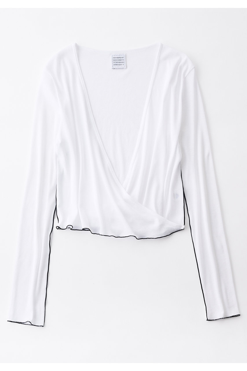 グッド ピープル グッド ステッチング グッド プロダクト/GOOD PEOPLE GOOD STITCHING GOOD PRODUCTのオーバーラッピング フロント カーディガン(オフホワイト/02-01-1857)