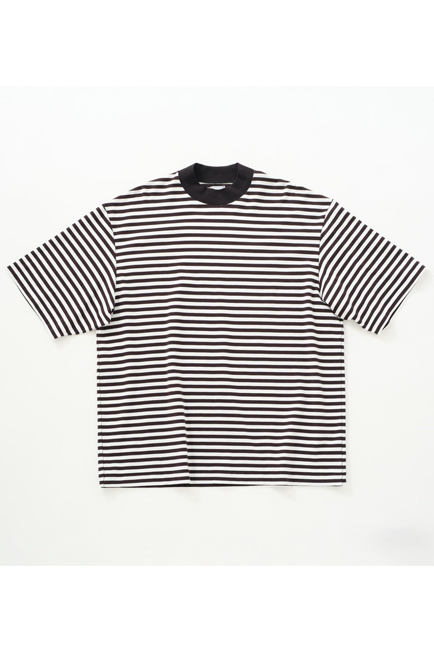 グッド ピープル グッド ステッチング グッド プロダクト/GOOD PEOPLE GOOD STITCHING GOOD PRODUCTの【UNISEX】モックネック ショートスリーブ Tシャツ(ホワイト×ブラック/01-01-1282)