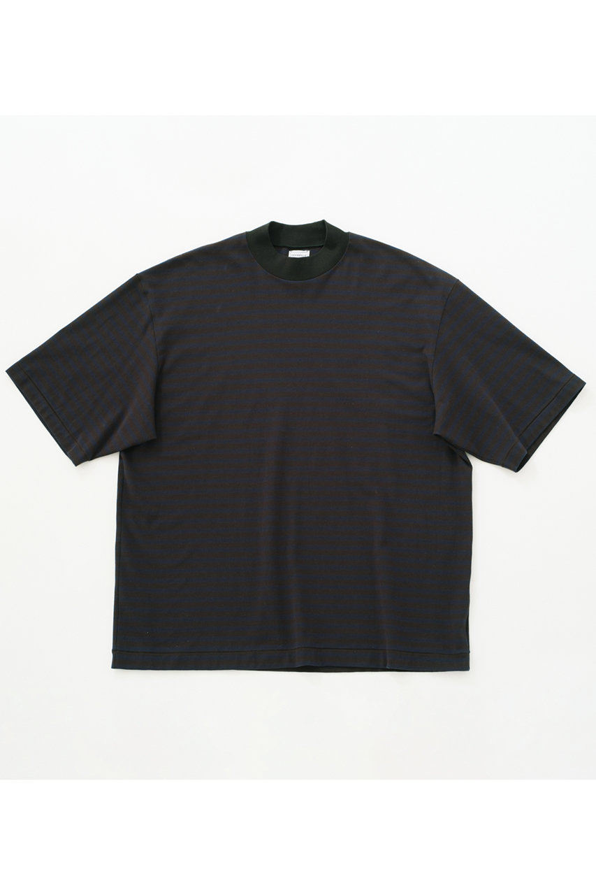 グッド ピープル グッド ステッチング グッド プロダクト/GOOD PEOPLE GOOD STITCHING GOOD PRODUCTの【UNISEX】モックネック ショートスリーブ Tシャツ(ブラック×ネイビー/01-01-1282)