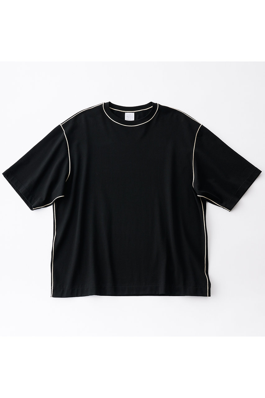 グッド ピープル グッド ステッチング グッド プロダクト/GOOD PEOPLE GOOD STITCHING GOOD PRODUCTの【UNISEX】カラーステッチ クルーネック ショートスリーブ Tシャツ(ブラック×エクリュ/01-01-1801)