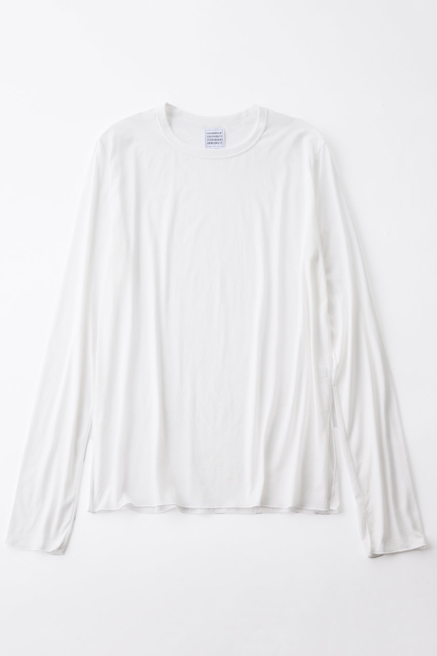 サイドスリット クルーネック ロングスリーブTシャツ