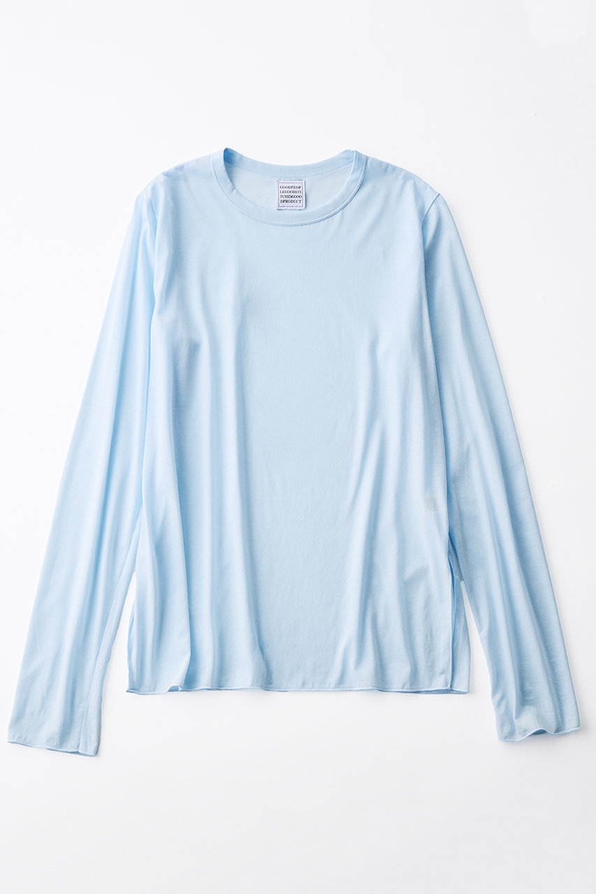 サイドスリット クルーネック ロングスリーブTシャツ