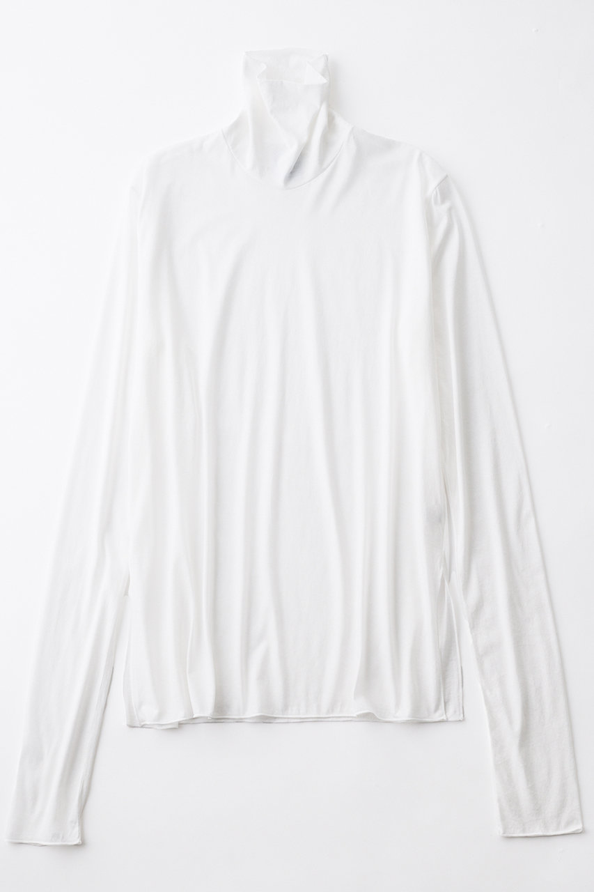 サイドスリット タートルネック ロングスリーブTシャツ