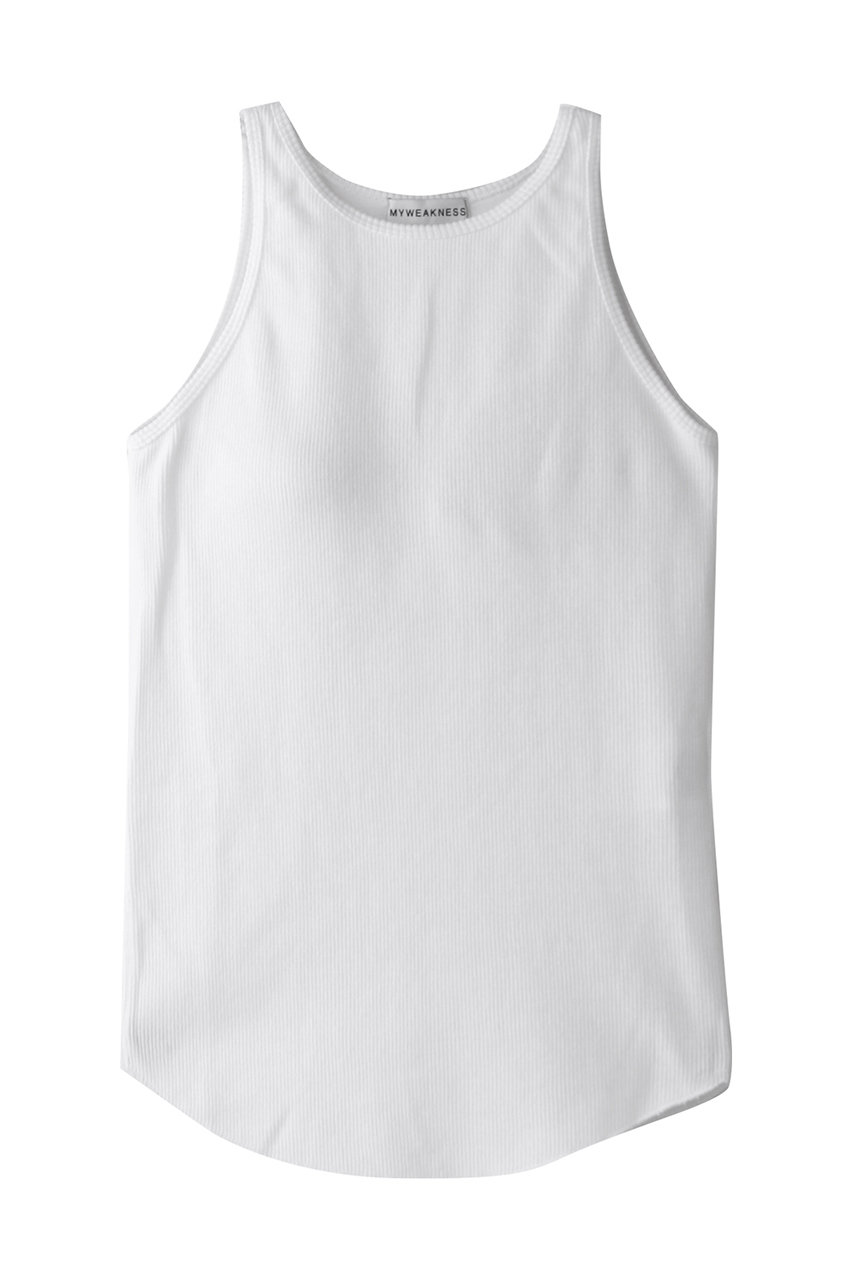 MY WEAKNESS Padded Soft Rib Tunk Top (WHITE, F) マイ ウィークネス ELLE SHOP MY WEAKNESS Padded Soft Rib Tunk Top (WHITE, F) マイ ウィークネス ELLE SHOP