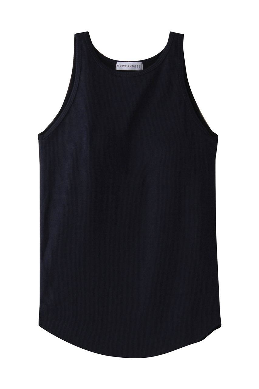 MY WEAKNESS Padded Soft Rib Tunk Top (NAVY, F) マイ ウィークネス ELLE SHOP MY WEAKNESS Padded Soft Rib Tunk Top (NAVY, F) マイ ウィークネス ELLE SHOP