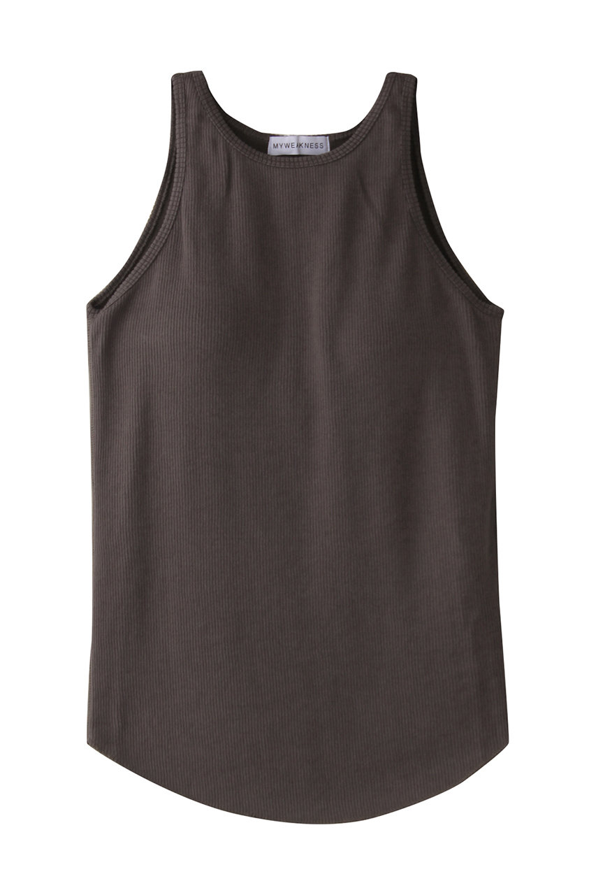 MY WEAKNESS Padded Soft Rib Tunk Top (CHARCOAL, F) マイ ウィークネス ELLE SHOP MY WEAKNESS Padded Soft Rib Tunk Top (CHARCOAL, F) マイ ウィークネス ELLE SHOP