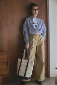 MY WEAKNESS(マイ ウィークネス)｜Maine Tote/エクリュ×ネイビー の