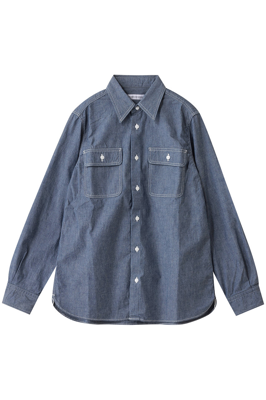 MY WEAKNESS Chambray Shirt (ブルー, S) マイ ウィークネス ELLE SHOP MY WEAKNESS Chambray Shirt (ブルー, S) マイ ウィークネス ELLE SHOP