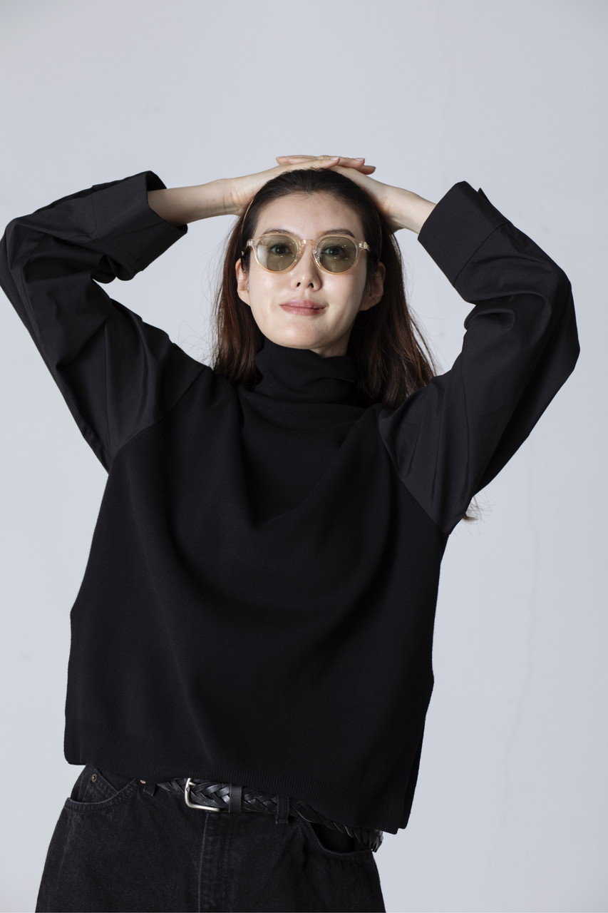 eLLaブラック ニットブルゾン MY WEAKNESS(マイ ウィークネス)｜Ella Knit/BLACK の通販｜ELLESHOP