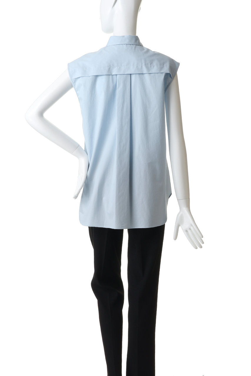 マイウィークネス　シャツ　ネイビー MY WEAKNESS(マイ ウィークネス)｜Sigrid Sleeveless Shirt/ブルー の