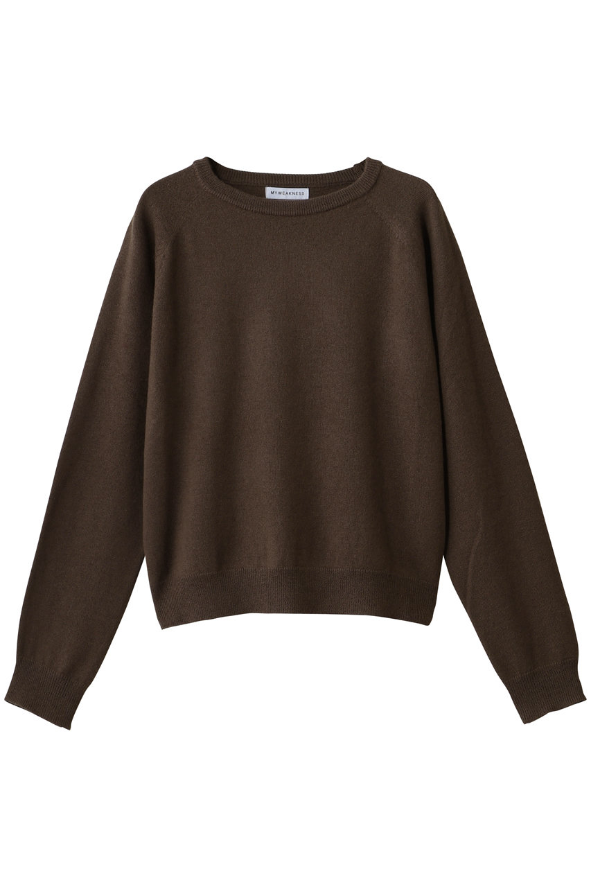 MY WEAKNESS Claire Elbow Patch Sweater (ブラウン, FREE) マイ ウィークネス ELLE SHOP