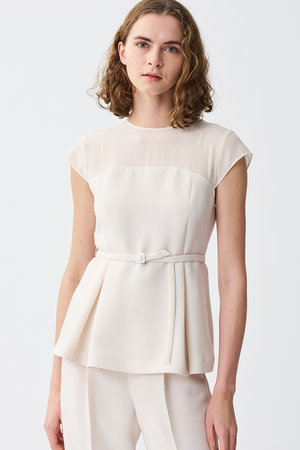 アンクレイヴ/uncraveのウォッシャブルダブルクロス /ビスチェブラウス(フレンチスリーブ)(110400/110402)