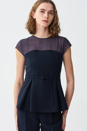 アンクレイヴ/uncraveのウォッシャブルダブルクロス /ビスチェブラウス(フレンチスリーブ)(110400/110402)