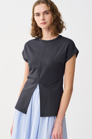 アンクレイヴ/uncraveのダブルフェイスジャージー /2WAYスリットトップス(110100/110102)