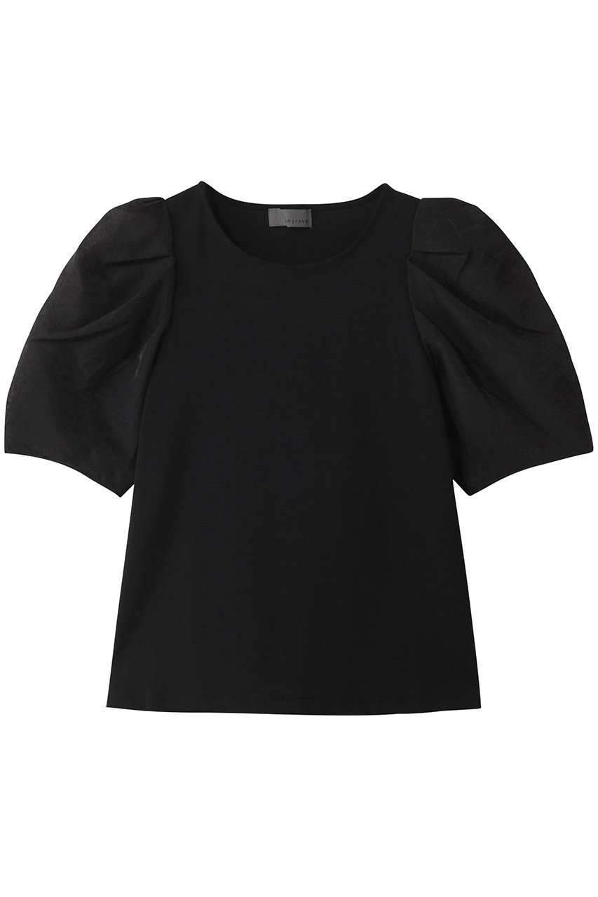 uncrave ダブルフェイスジャージー /オーガンジーコンビトップス (ブラック, 1) アンクレイヴ ELLE SHOP uncrave ダブルフェイスジャージー /オーガンジーコンビトップス (ブラック, 1) アンクレイヴ ELLE SHOP