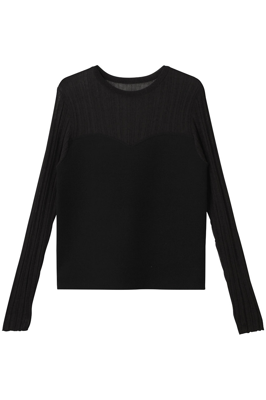uncrave シルキー ニット コンビ トップス (ブラック, 2) アンクレイヴ ELLE SHOP uncrave シルキー ニット コンビ トップス (ブラック, 2) アンクレイヴ ELLE SHOP