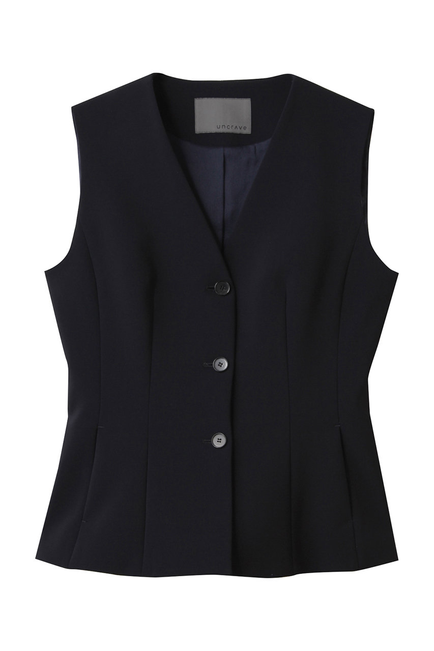 uncrave プルーフダブルクロス/ジレ (ネイビー, 2) アンクレイヴ ELLE SHOP uncrave プルーフダブルクロス/ジレ (ネイビー, 2) アンクレイヴ ELLE SHOP