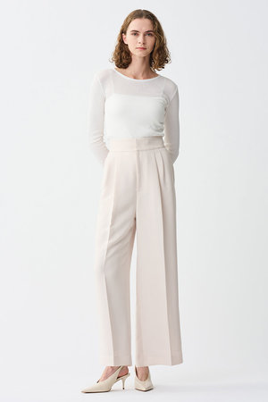 アンクレイヴ/uncraveのウォッシャブル ダブルクロス ワイドパンツ