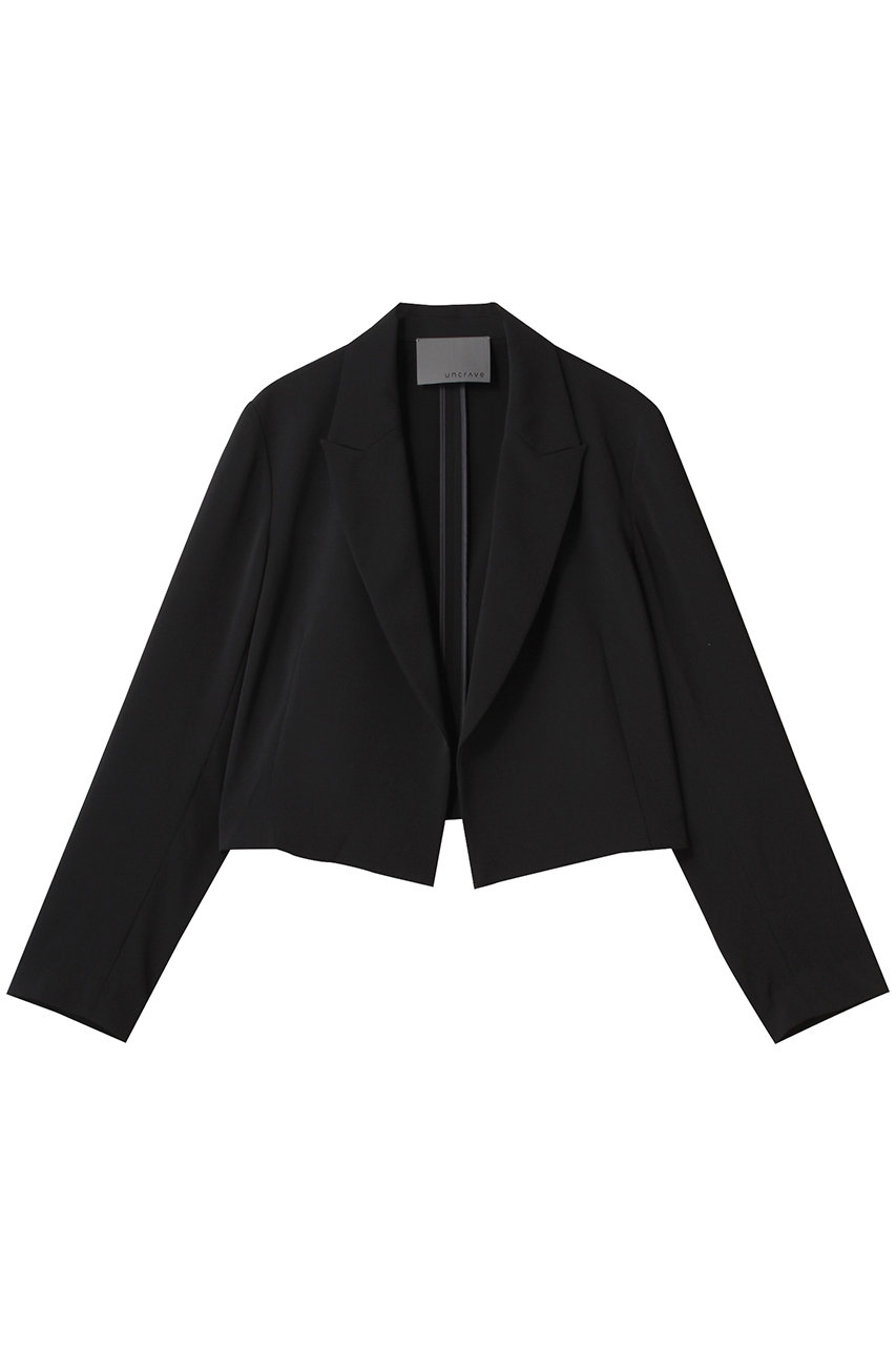uncrave クールタッチツイル ショートジャケット (ブラック, 2) アンクレイヴ ELLE SHOP uncrave クールタッチツイル ショートジャケット (ブラック, 2) アンクレイヴ ELLE SHOP