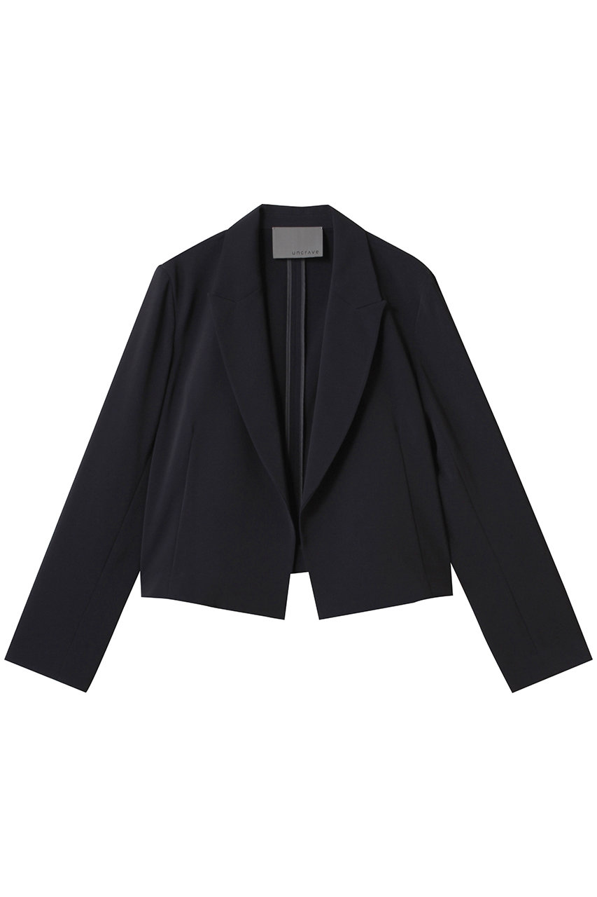 uncrave クールタッチツイル ショートジャケット (ダークネイビー, 1) アンクレイヴ ELLE SHOP uncrave クールタッチツイル ショートジャケット (ダークネイビー, 1) アンクレイヴ ELLE SHOP