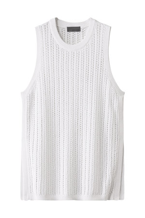 アンクレイヴ/uncraveのシースルーケーブルニット ノースリーブトップス(110300/110301)