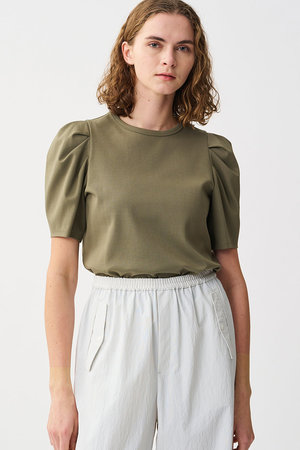 アンクレイヴ/uncraveのダブルフェイスジャージー ボリュームスリーブカットソー(110100/110102)