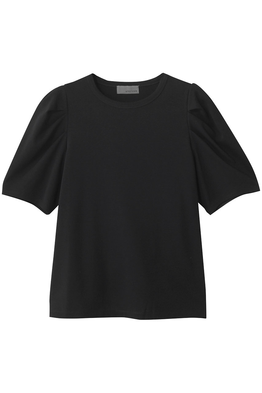 アンクレイヴ/uncraveのダブルフェイスジャージー ボリュームスリーブカットソー(ブラック/KKUVCM0407)