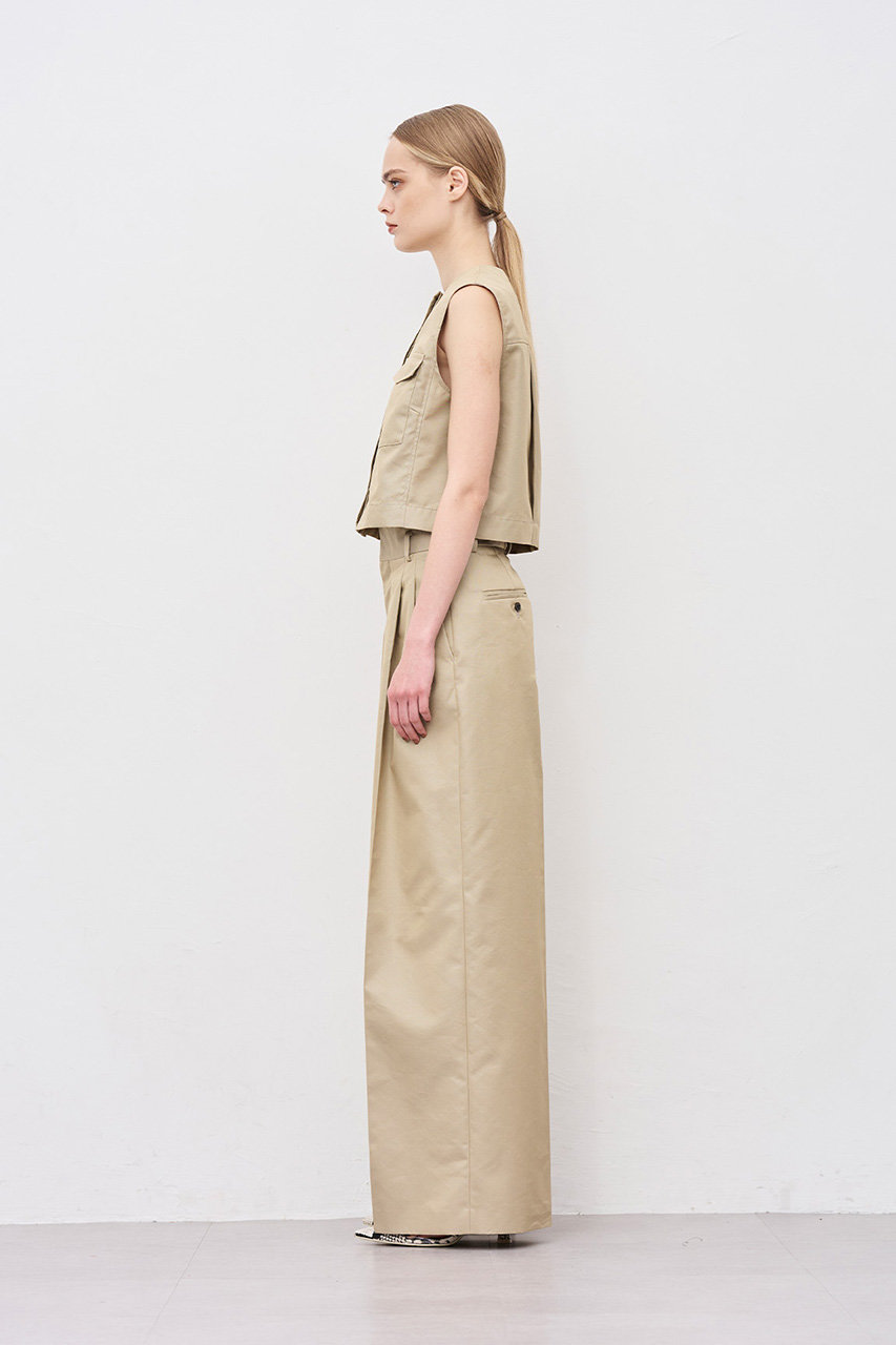 uncrave(アンクレイヴ)｜チノギャバジン ワイドトラウザー