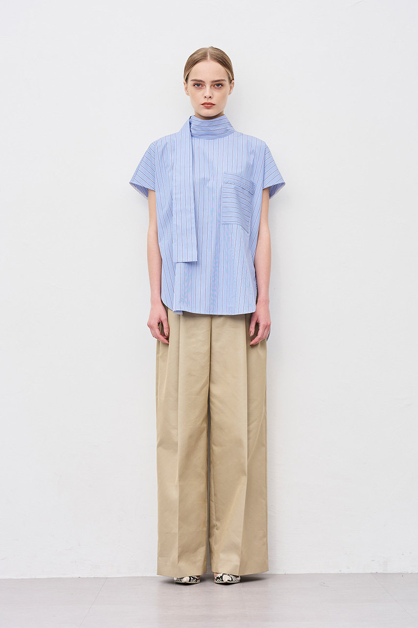 uncrave(アンクレイヴ)｜チノギャバジン ワイドトラウザー/ベージュ の